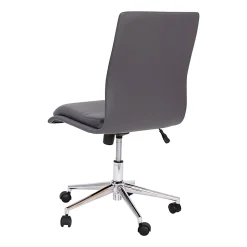 Flash Furniture Madigan Faux Leather Mid-Back Armless Swivel Task Office Chair, Gray