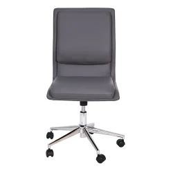 Flash Furniture Madigan Faux Leather Mid-Back Armless Swivel Task Office Chair, Gray