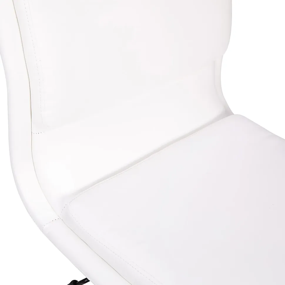 Flash Furniture Madigan Faux Leather Mid-Back Armless Swivel Task Office Chair, White