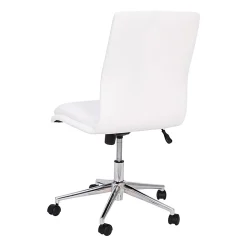 Flash Furniture Madigan Faux Leather Mid-Back Armless Swivel Task Office Chair, White