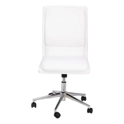 Flash Furniture Madigan Faux Leather Mid-Back Armless Swivel Task Office Chair, White