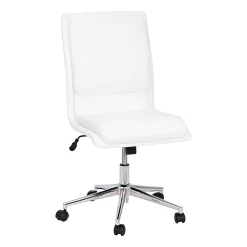 Flash Furniture Madigan Faux Leather Mid-Back Armless Swivel Task Office Chair, White