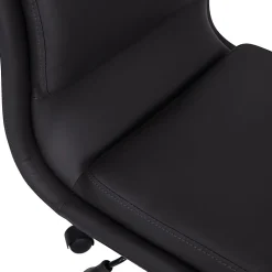 Flash Furniture Madigan Faux Leather Mid-Back Armless Swivel Task Office Chair, Black