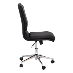Flash Furniture Madigan Faux Leather Mid-Back Armless Swivel Task Office Chair, Black