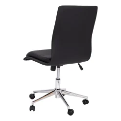 Flash Furniture Madigan Faux Leather Mid-Back Armless Swivel Task Office Chair, Black