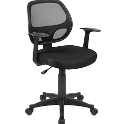 Flash Furniture Mallard Mesh Mid-Back Swivel Task Chair, Black
