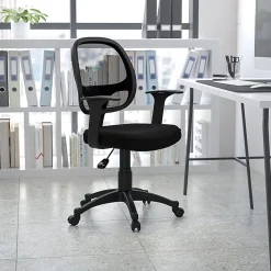 Flash Furniture Mallard Mesh Mid-Back Swivel Task Chair, Black