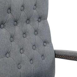 Flash Furniture Martha Washington Fabric High-Back Swivel Executive Office Chair With Arms, Gray/Driftwood