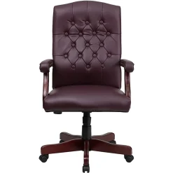 Flash Furniture Martha Washington LeatherSoft™ Faux Leather High-Back Swivel Office Chair, Burgundy