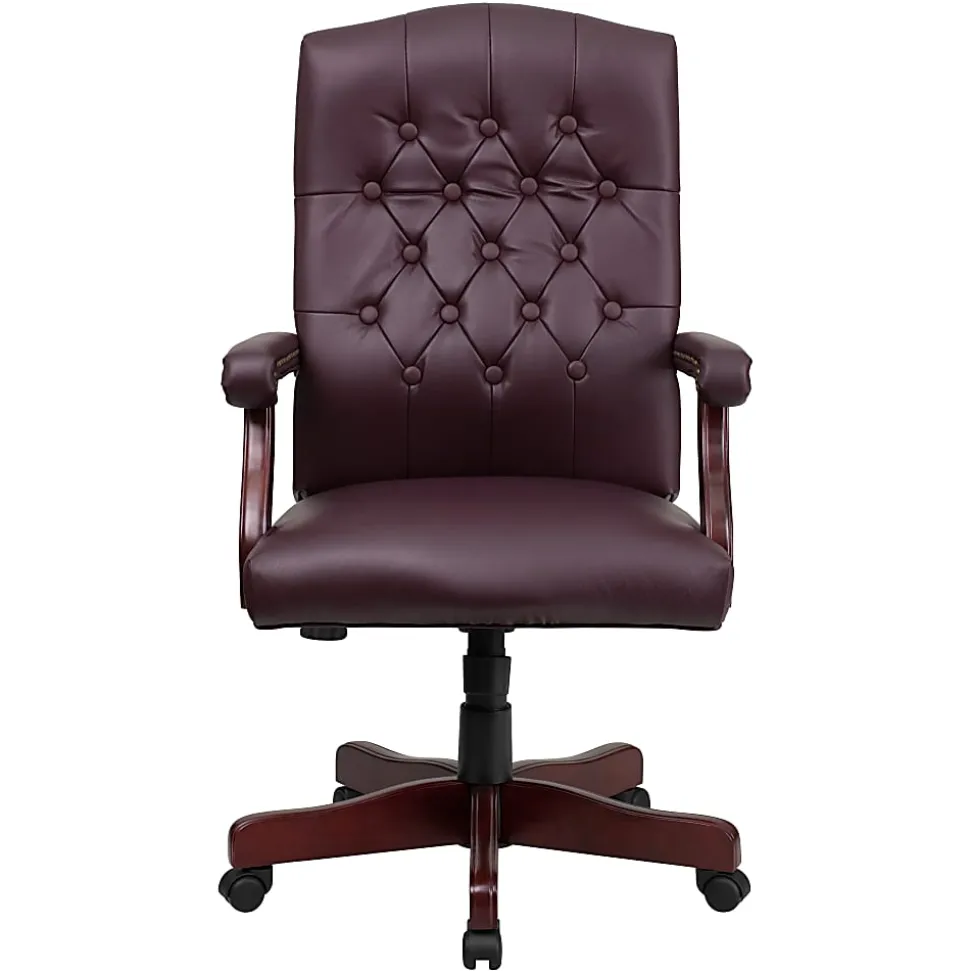 Flash Furniture Martha Washington LeatherSoft™ Faux Leather High-Back Swivel Office Chair, Burgundy