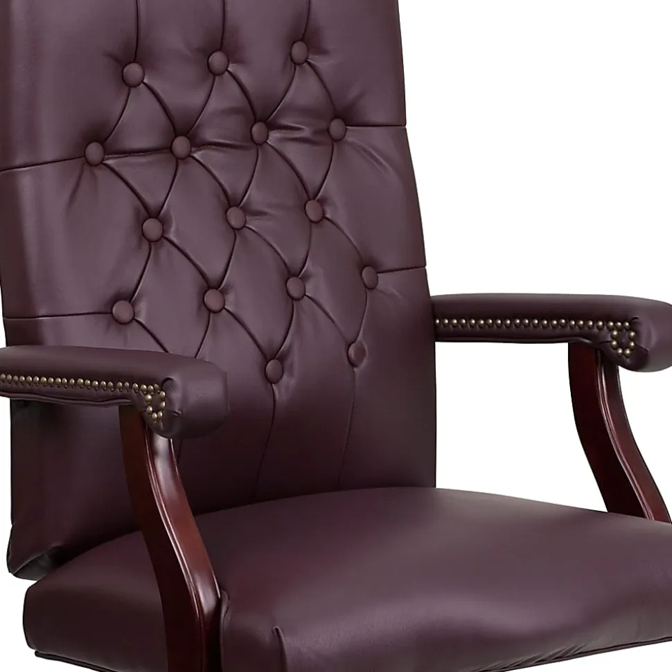 Flash Furniture Martha Washington LeatherSoft™ Faux Leather High-Back Swivel Office Chair, Burgundy