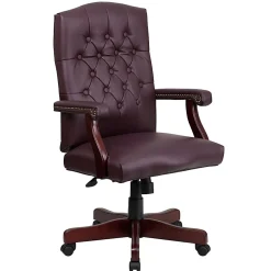 Flash Furniture Martha Washington LeatherSoft™ Faux Leather High-Back Swivel Office Chair, Burgundy
