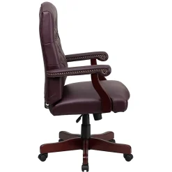 Flash Furniture Martha Washington LeatherSoft™ Faux Leather High-Back Swivel Office Chair, Burgundy