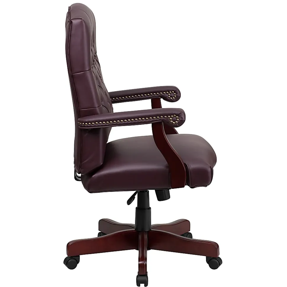 Flash Furniture Martha Washington LeatherSoft™ Faux Leather High-Back Swivel Office Chair, Burgundy