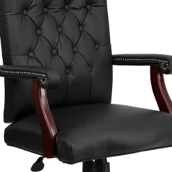 Flash Furniture Martha Washington LeatherSoft Faux Leather High-Back Swivel Office Chair, Black