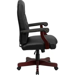 Flash Furniture Martha Washington LeatherSoft Faux Leather High-Back Swivel Office Chair, Black