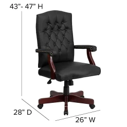Flash Furniture Martha Washington LeatherSoft Faux Leather High-Back Swivel Office Chair, Black
