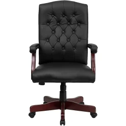 Flash Furniture Martha Washington LeatherSoft Faux Leather High-Back Swivel Office Chair, Black