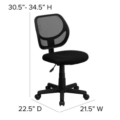 Flash Furniture Mesh Low-Back Swivel Task Chair, Black