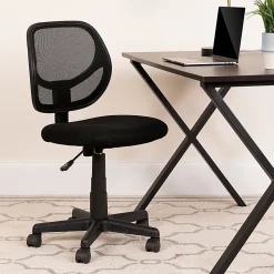 Flash Furniture Mesh Low-Back Swivel Task Chair, Black