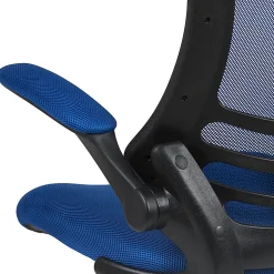 Flash Furniture Mesh Mid-Back Swivel Task Chair With Flip-Up Arms, Blue/Black