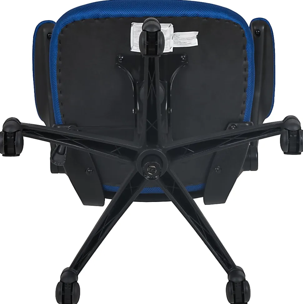 Flash Furniture Mesh Mid-Back Swivel Task Chair With Flip-Up Arms, Blue/Black