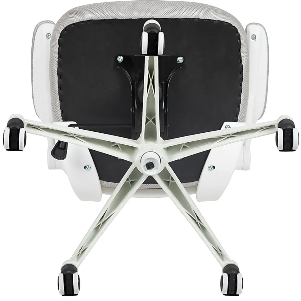 Flash Furniture Mesh Mid-Back Swivel Task Chair With Flip-Up Arms, Light Gray/White