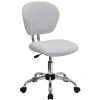 Flash Furniture Mesh Mid-Back Swivel Task Chair, White/Silver
