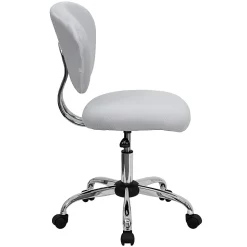 Flash Furniture Mesh Mid-Back Swivel Task Chair, White/Silver