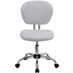 Flash Furniture Mesh Mid-Back Swivel Task Chair, White/Silver