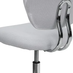 Flash Furniture Mesh Mid-Back Swivel Task Chair, White/Silver