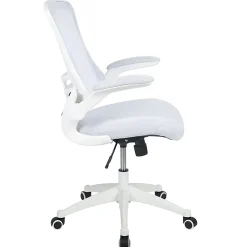 Flash Furniture Mesh Mid-Back Swivel Task Chair With Flip-Up Arms, White