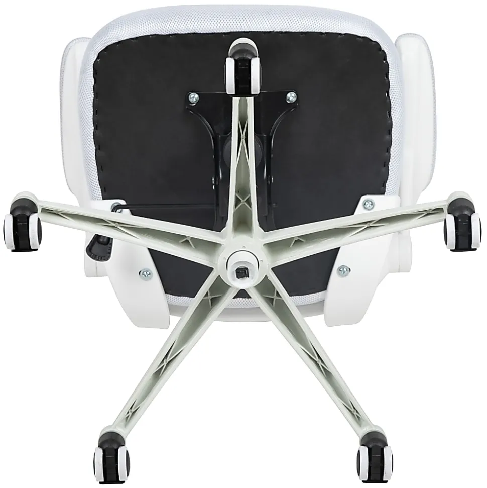 Flash Furniture Mesh Mid-Back Swivel Task Chair With Flip-Up Arms, White