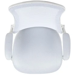 Flash Furniture Mesh Mid-Back Swivel Task Chair With Flip-Up Arms, White
