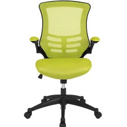 Flash Furniture Mesh Mid-Back Swivel Task Chair With Flip-Up Arms, Green/Black