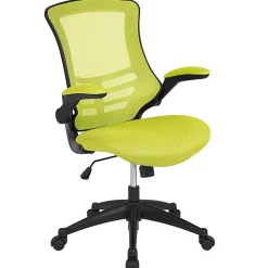 Flash Furniture Mesh Mid-Back Swivel Task Chair With Flip-Up Arms, Green/Black