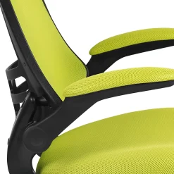 Flash Furniture Mesh Mid-Back Swivel Task Chair With Flip-Up Arms, Green/Black