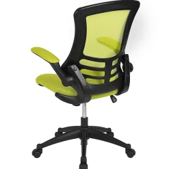 Flash Furniture Mesh Mid-Back Swivel Task Chair With Flip-Up Arms, Green/Black