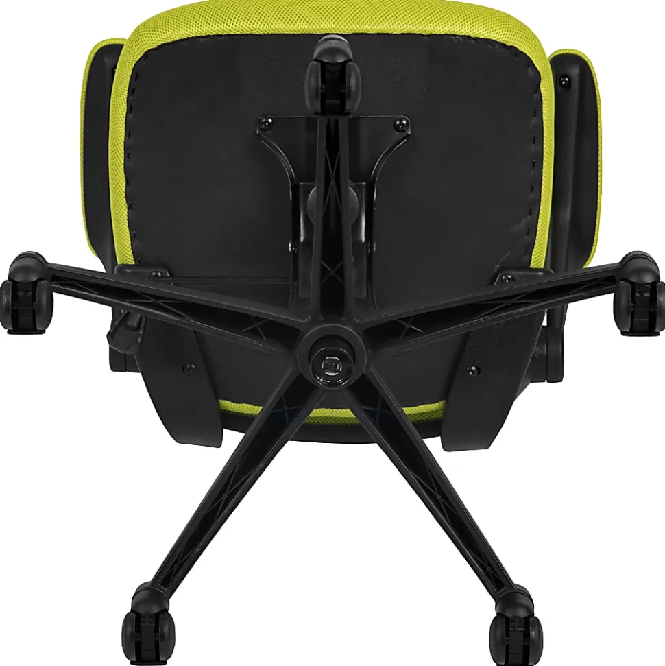 Flash Furniture Mesh Mid-Back Swivel Task Chair With Flip-Up Arms, Green/Black