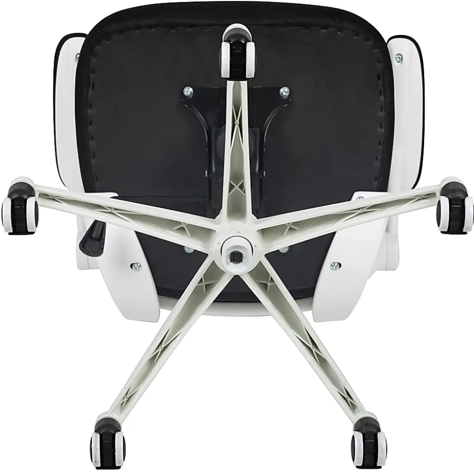Flash Furniture Mesh Mid-Back Swivel Task Chair With Flip-Up Arms, Black/White