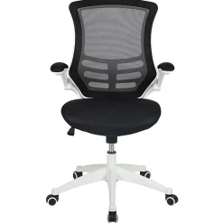 Flash Furniture Mesh Mid-Back Swivel Task Chair With Flip-Up Arms, Black/White
