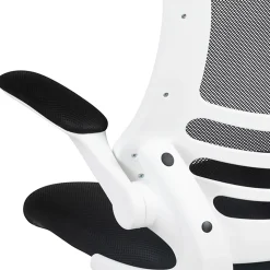 Flash Furniture Mesh Mid-Back Swivel Task Chair With Flip-Up Arms, Black/White