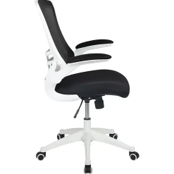 Flash Furniture Mesh Mid-Back Swivel Task Chair With Flip-Up Arms, Black/White