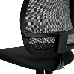 Flash Furniture Mesh Mid-Back Swivel Task Chair With Padded Fabric Seat, Black
