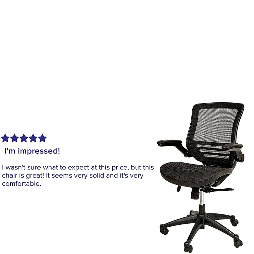 Flash Furniture Mesh Mid-Back Executive Office Chair, Black