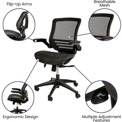 Flash Furniture Mesh Mid-Back Executive Office Chair, Black