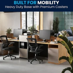 Flash Furniture Mesh Mid-Back Swivel Task Chair With Flip-Up Arms, Black