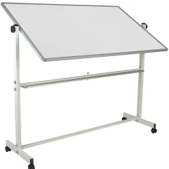 Flash Furniture Mobile Reversible Magnetic Dry-Erase Whiteboard, 64 3/4