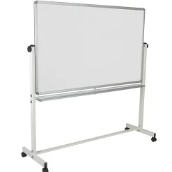 Flash Furniture Mobile Reversible Magnetic Dry-Erase Whiteboard, 64 3/4