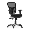 Flash Furniture Nicholas Mid-Back Black Mesh Multifunction Executive Swivel Ergonomic Office Chair with Adjustable Arms, Black